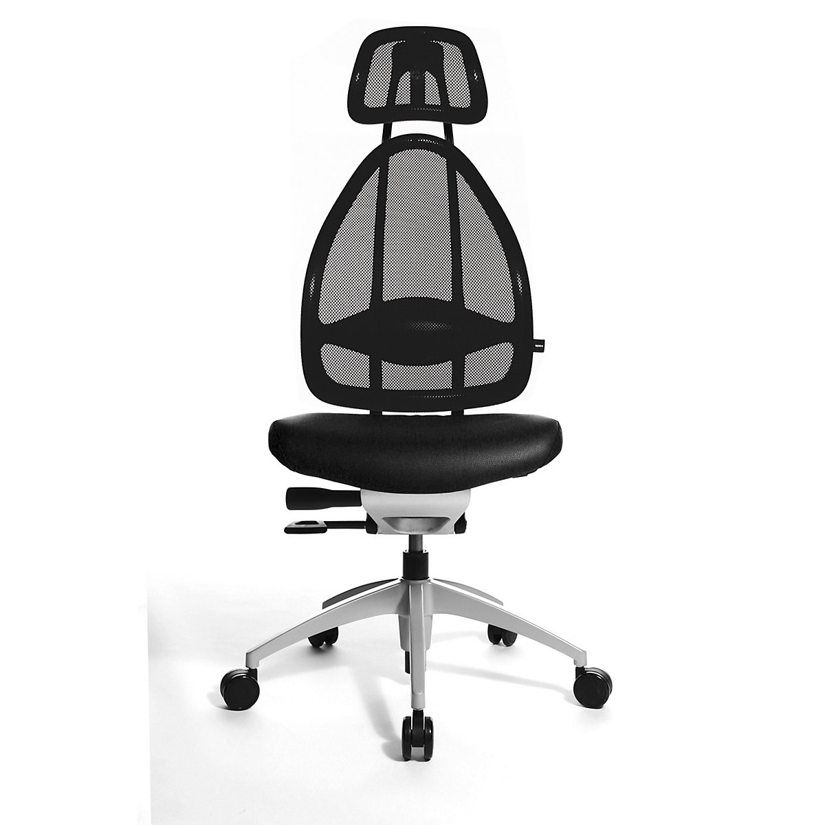 Design kantoordraaistoel, met hoofdsteun en rugleuning van gaas &ndash; Topstar
