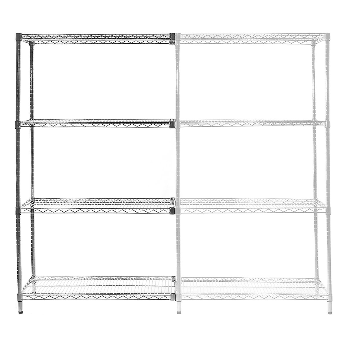 Eclipse Heavy-Duty Chrome Wire Shelving Extension Unit 1625mm High (Product illustration 2)-1