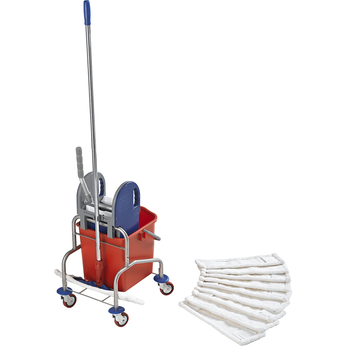Edelstahl-Reinigungswagen-Set eurokraft pro