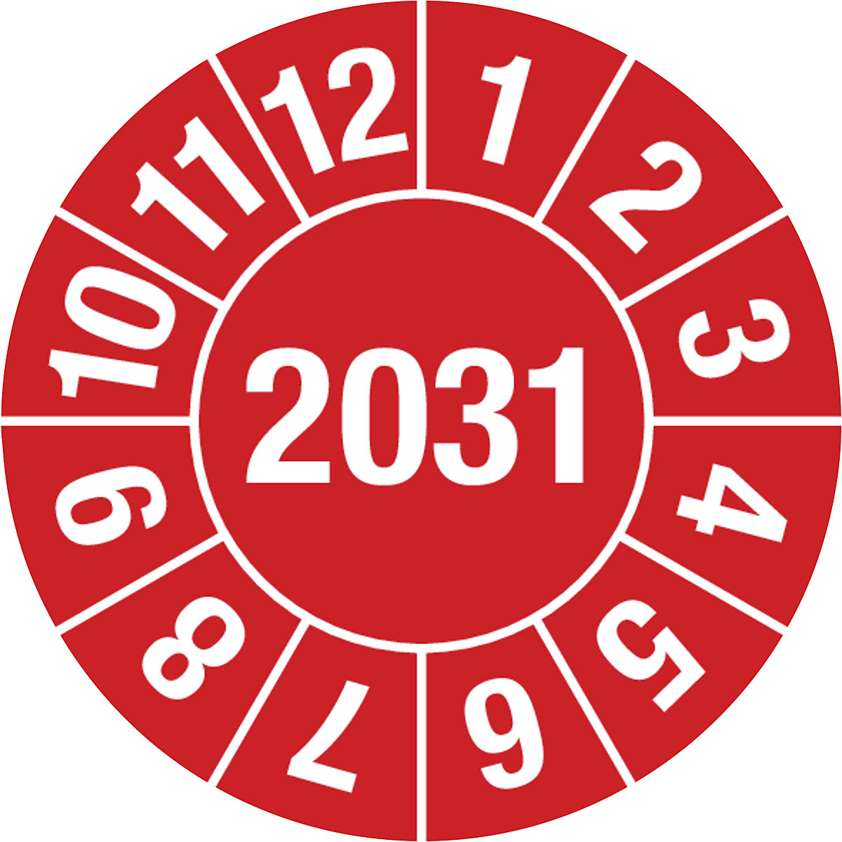 Etiqueta de inspección, año en 4 dígitos