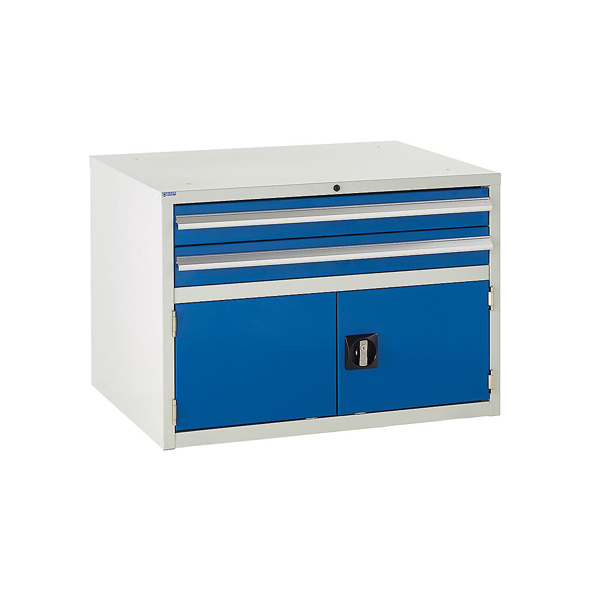 Euroslide Under Bench Cabinet 675h x 900w x 650d mm 2 Drawer & Cupboard Blue