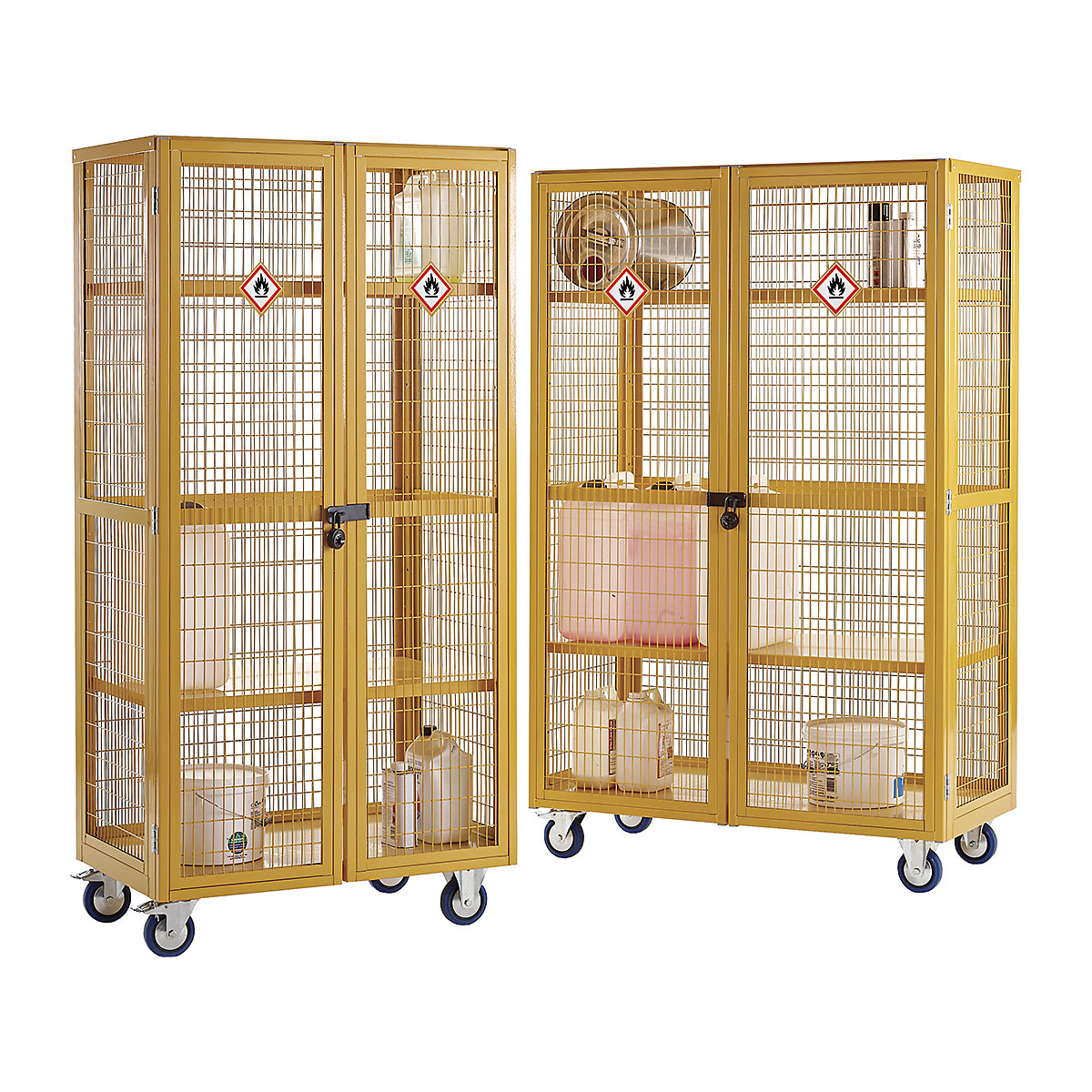 Extra Shelves for Hazardous Mesh Cage Storage Trolleys | 1200w x 600d mm | Yellow | Steel