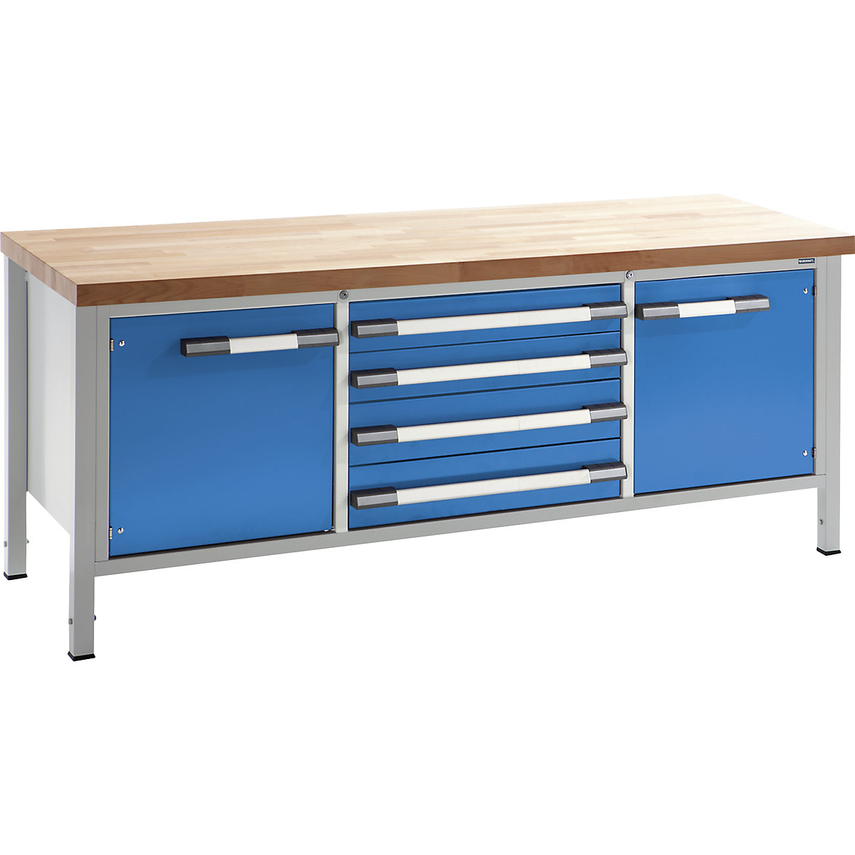 Height-adjustable workbench, frame construction - eurokraft pro