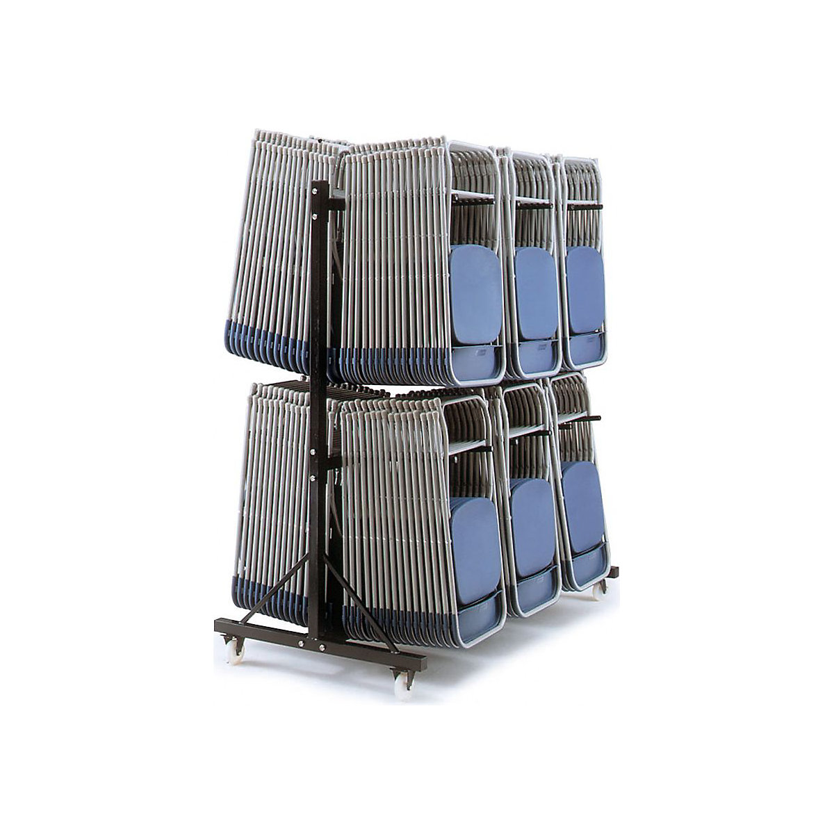 High 3 Column Chair Hanging Trolley 2300h x 1750w x 1350d mm Holds 204x 2000 & 2200 Chairs Or 108x 2600 & 2700 Chairs