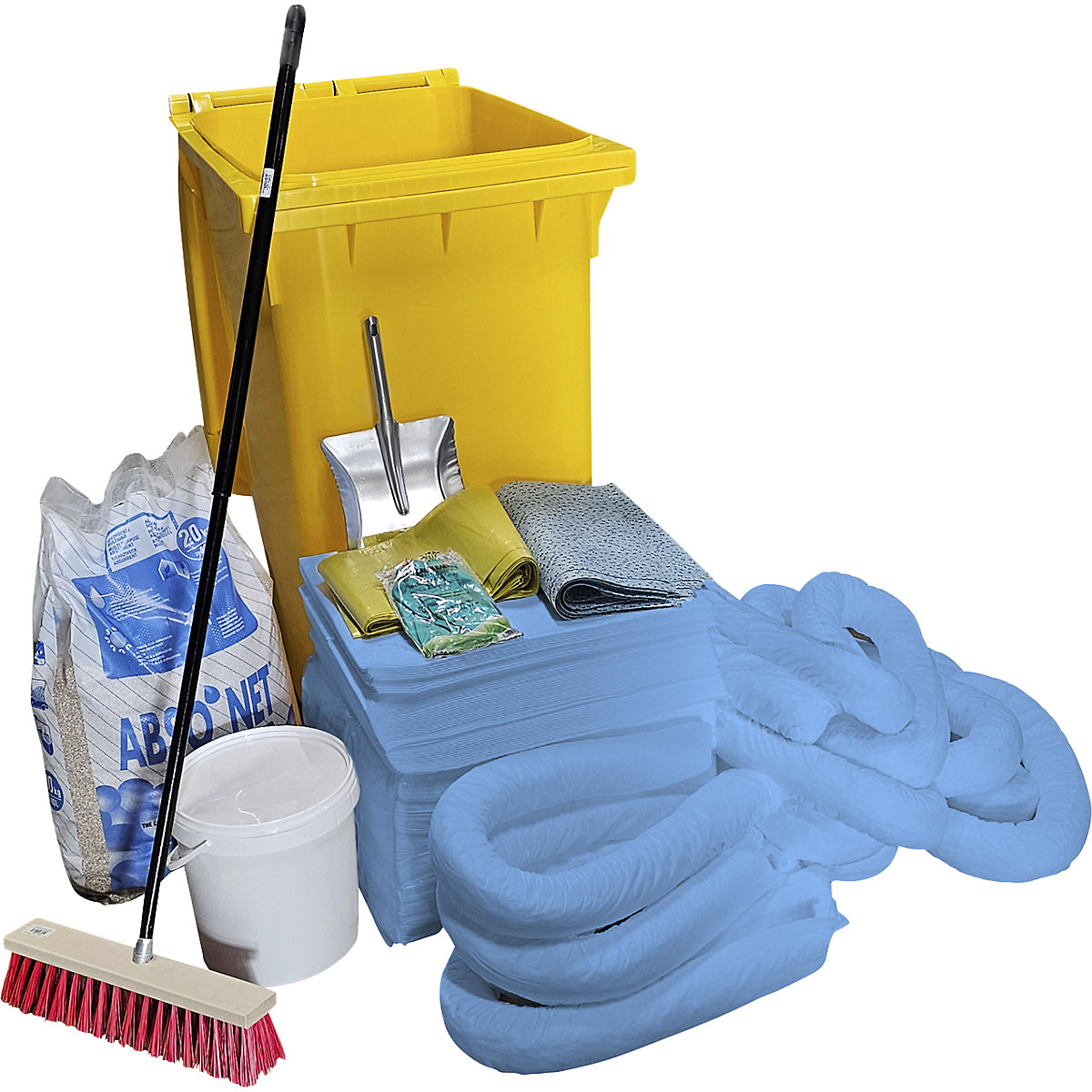 Kit de emergência para derrames em bidão de plástico - eurokraft basic