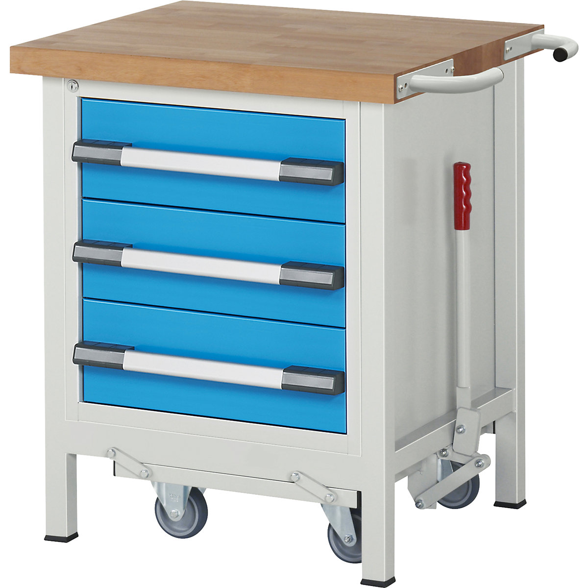 Mobile and lowerable workbench, Series 8000 frame construction - eurokraft pro