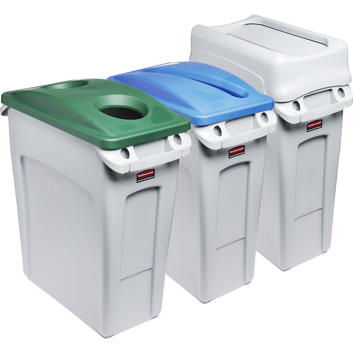 Poste de tri des déchets, jeu de 3 collecteurs SLIM JIM® - Rubbermaid