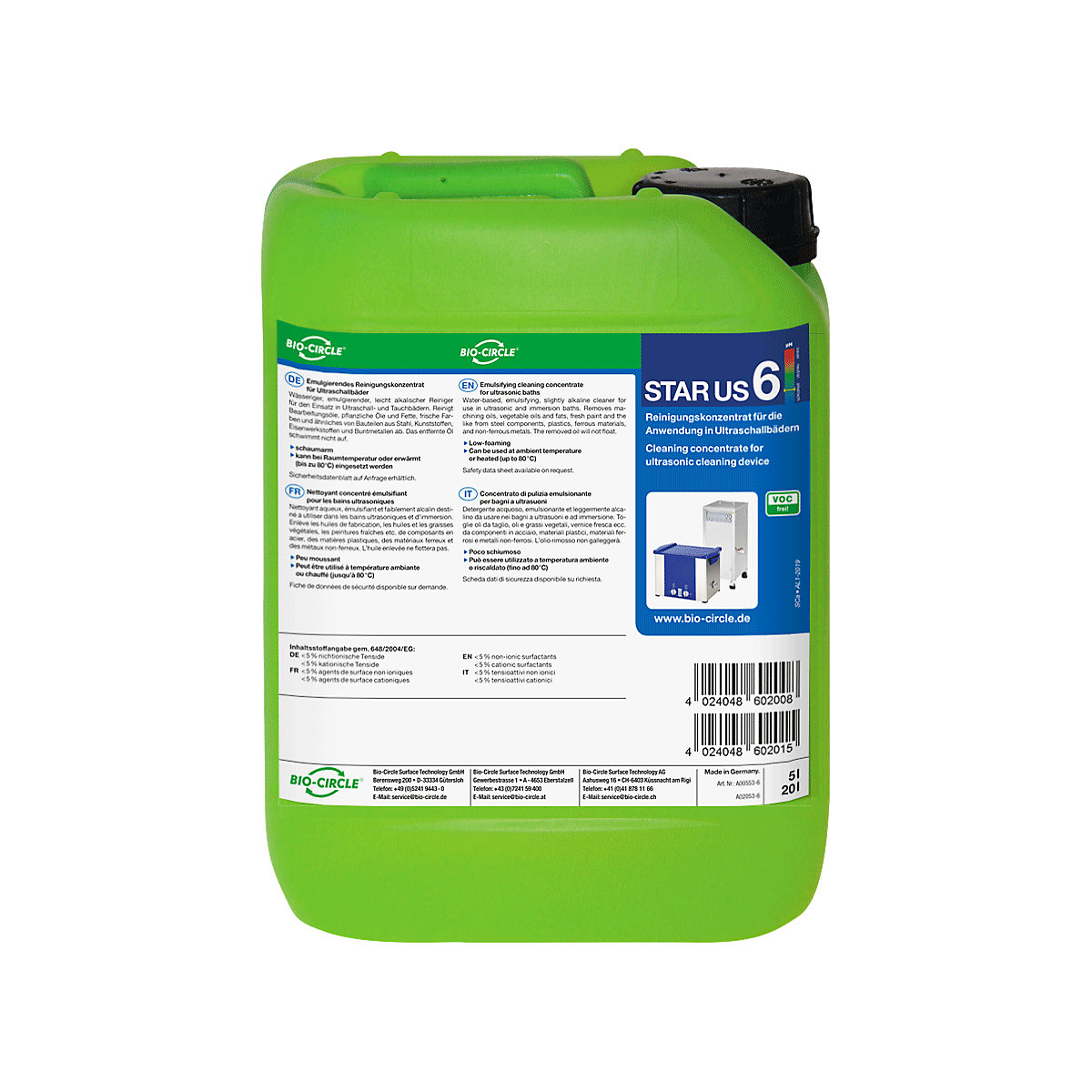 Produit nettoyant à ultrasons STAR US 6 - Bio-Circle