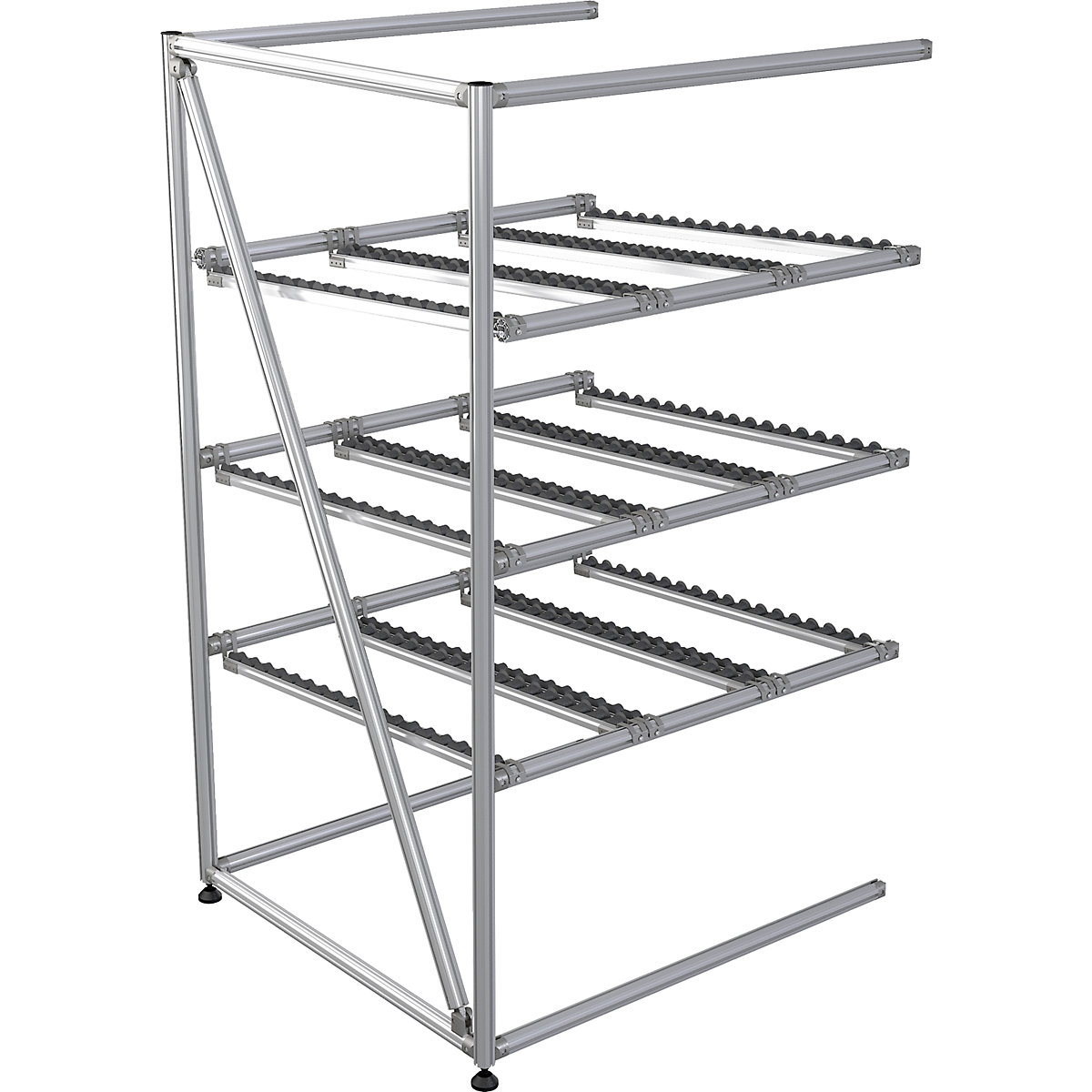 Rayonnage de stockage dynamique en profilé d'aluminium