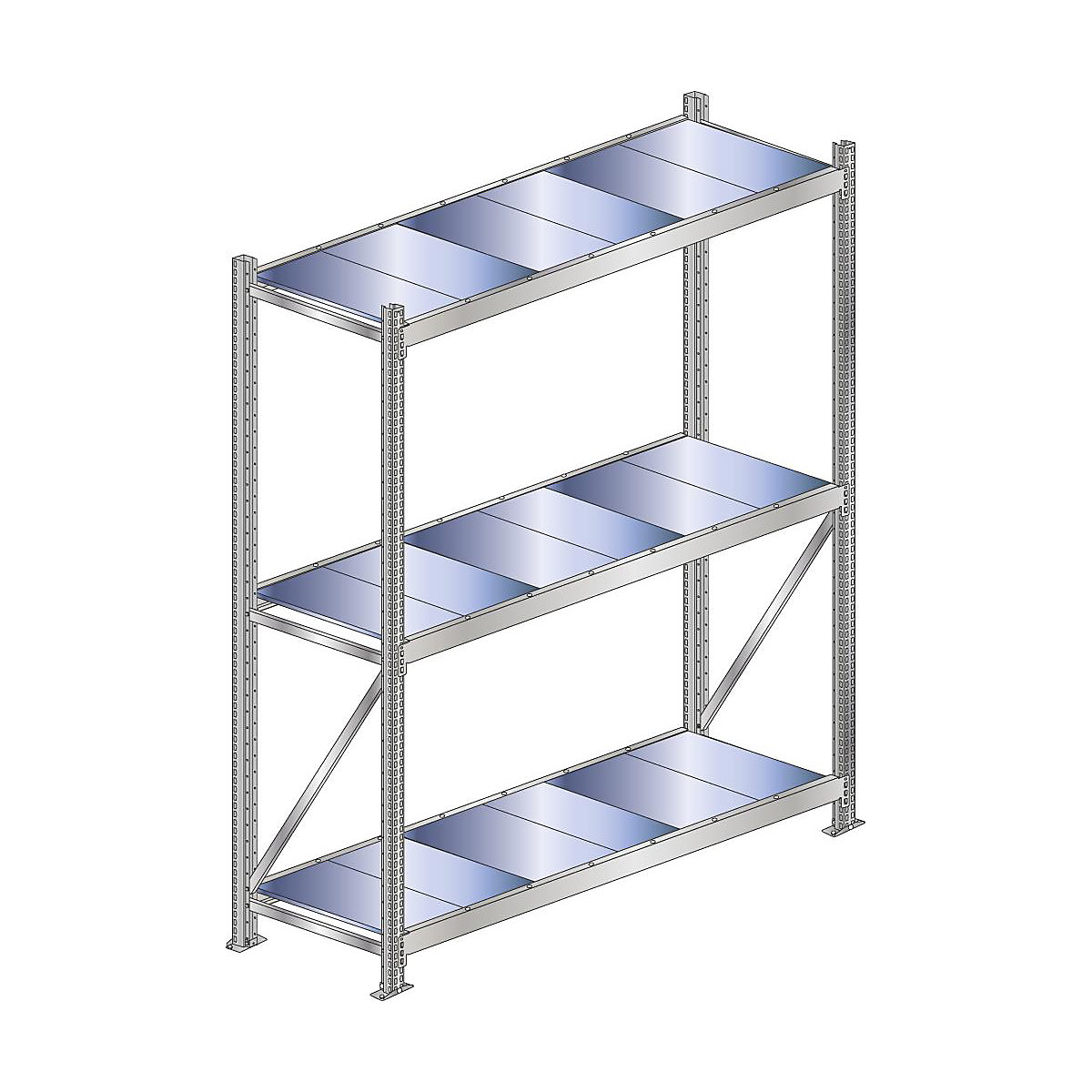 Scaffale a ripiani lunghi, portata 500 kg - SCHULTE