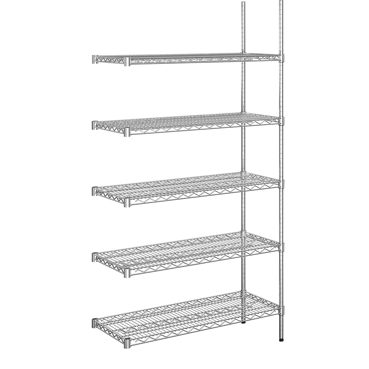 Scaffale grigliato in filo d'acciaio, cromato