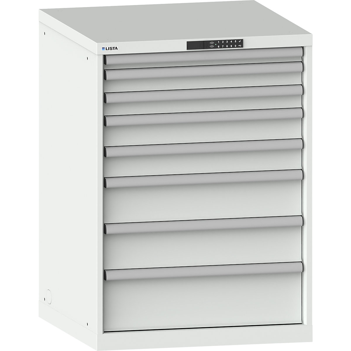 Schubladenschrank, mit Akkuladefunktion, RFID-Schloss LISTA