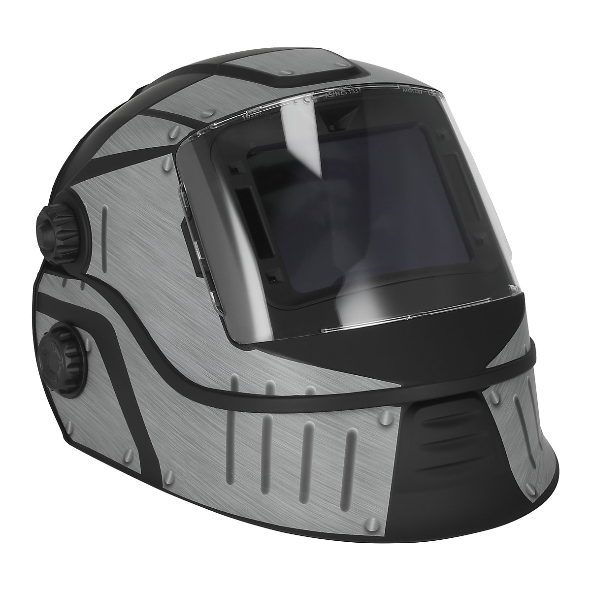 Sealey Auto Darkening Solar Powered Flip-Up Welding Helmet | Shade 9-13 (Product illustration 2)-1