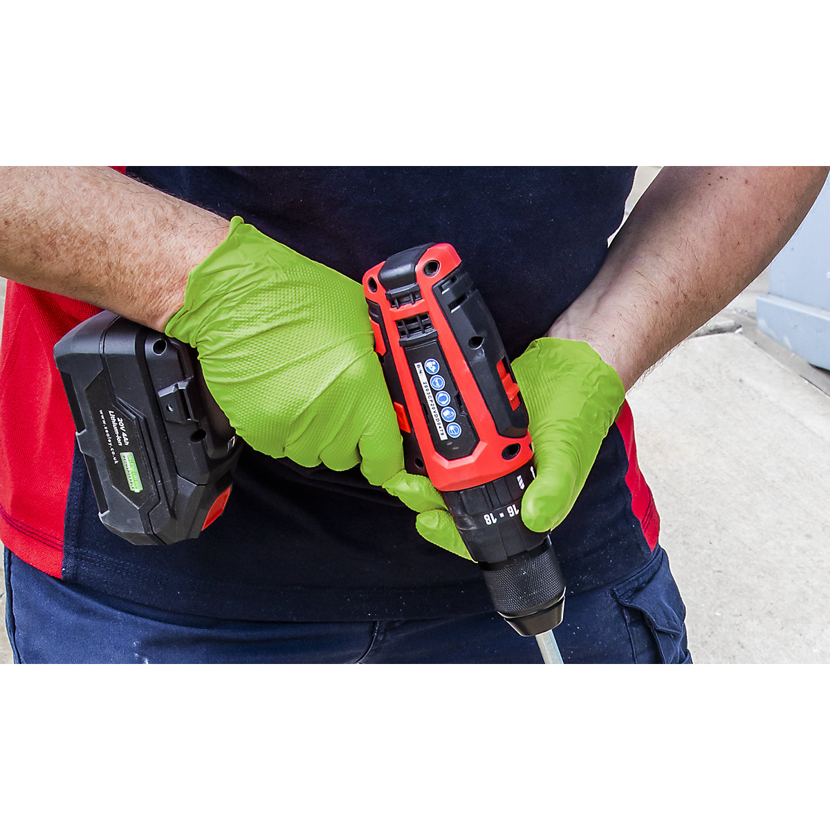 Sealey Diamond Grip Extra-Thick Nitrile Powder-Free Gloves (Product illustration 5)-4