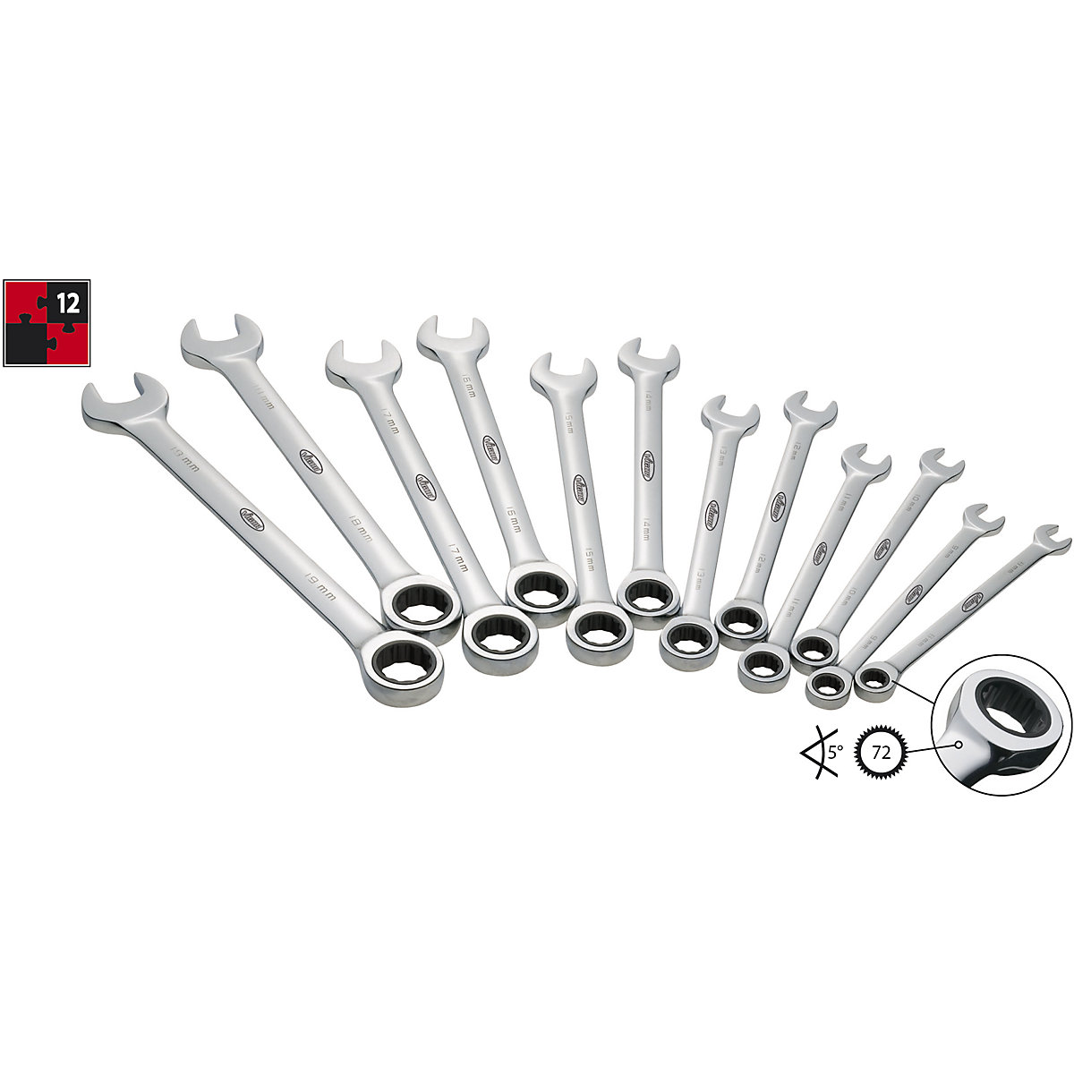 Set de chei fixe inelare cu clichet &ndash; VIGOR
