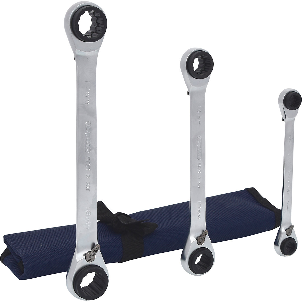 Set di chiavi a cricco doppie poligonali reversibili 4 in 1 GEARplus - KS Tools