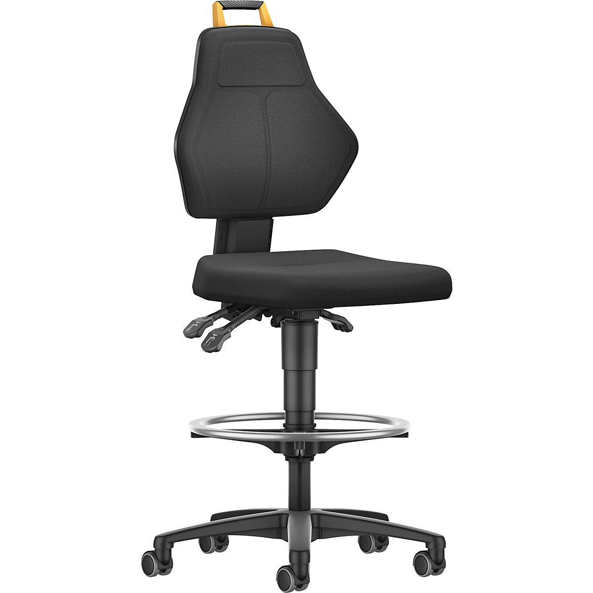 Silla giratoria de trabajo, negra &ndash; eurokraft pro