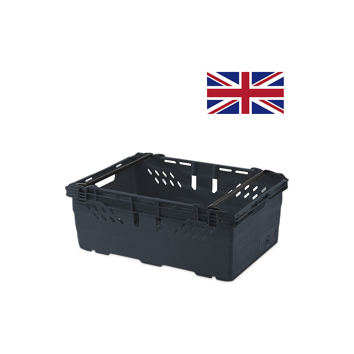 TOTEBOX Bale Arm Supermarket Crate, TOTEBOX Bale Arm Supermarket Crate, TOTEBOX Bale Arm Supermarket Crate | 44 Litre | 253h x 400w x 600d mm | Eco Black-5