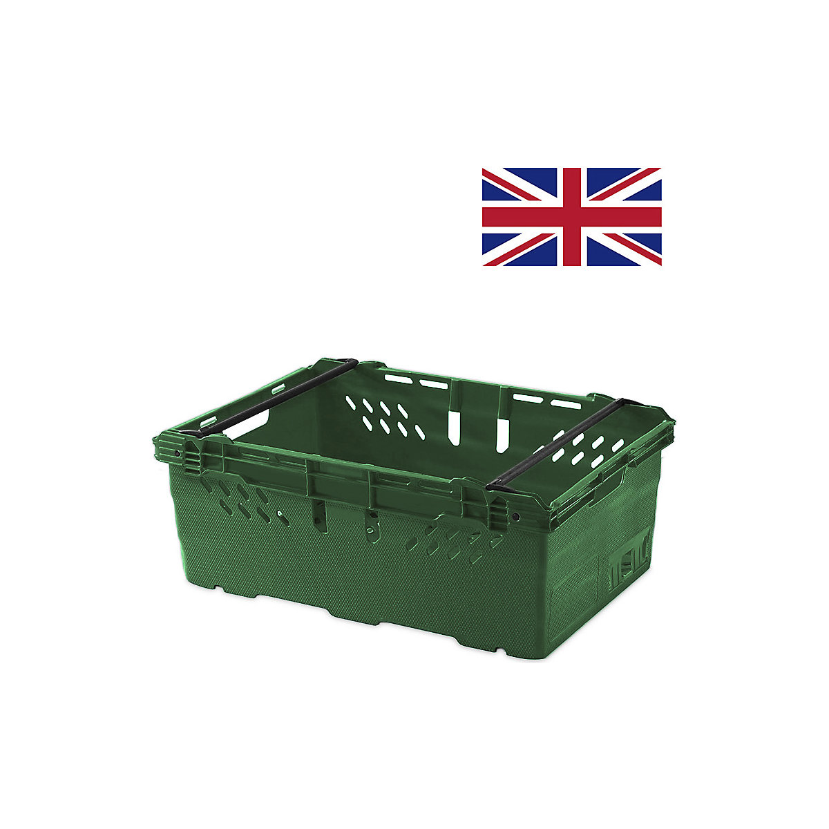 TOTEBOX Bale Arm Supermarket Crate, TOTEBOX Bale Arm Supermarket Crate, TOTEBOX Bale Arm Supermarket Crate | 44 Litre | 253h x 400w x 600d mm | Green-6