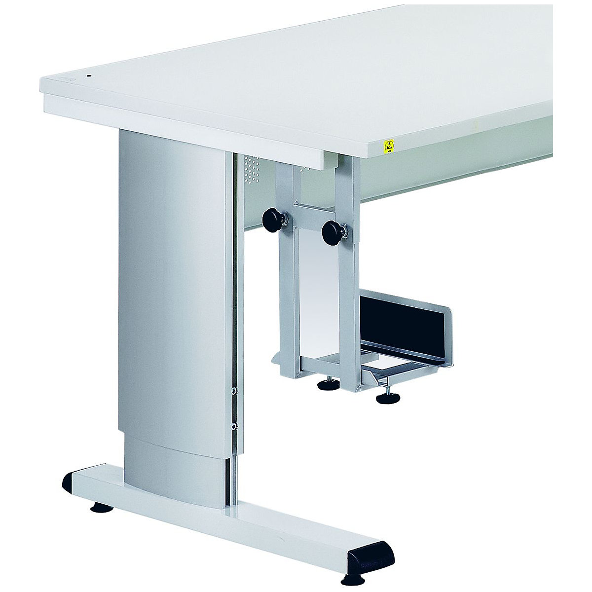 Treston Underbench CPU Holder Vertical: 395-500h x 130-240w mm Horizontal: 180-285h x 340-460w mm Adjusts For Desktop Or Tower CPU (Product illustration 2)-1