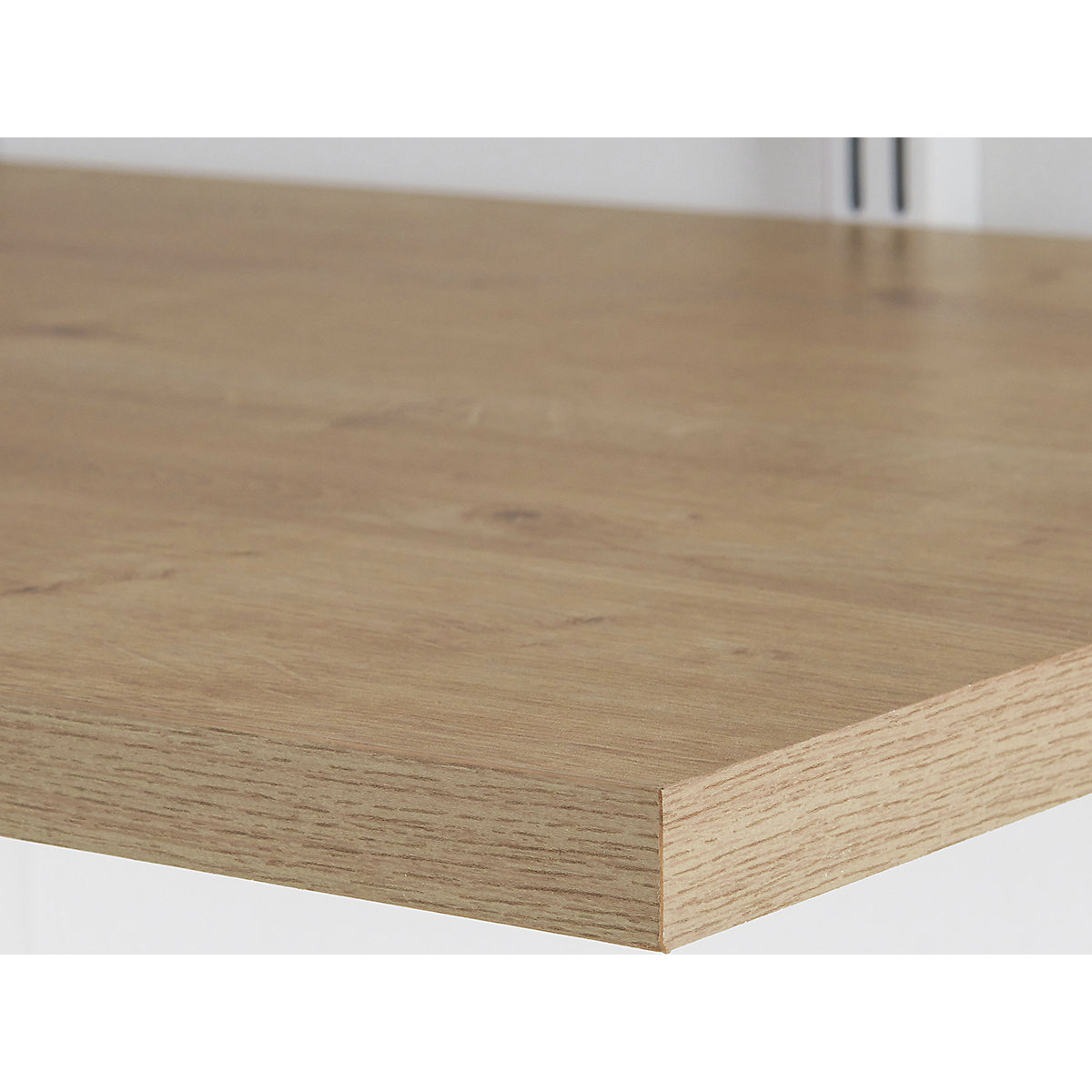 Twin Slot Shelving Oak Melamine Shelf, 18h x 1000w x 400d mm