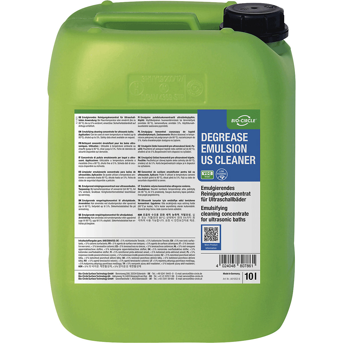Ultrasone reiniger Degrease Emulsion US Cleaner &ndash; Bio-Circle
