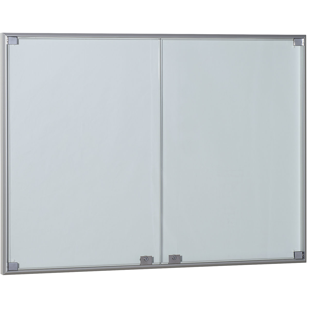 Vitrina, marco de aluminio, puertas batientes &ndash; eurokraft pro