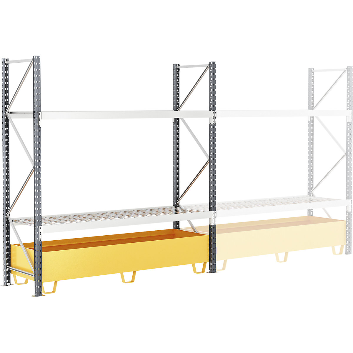 Weitspannregal mit Wanne