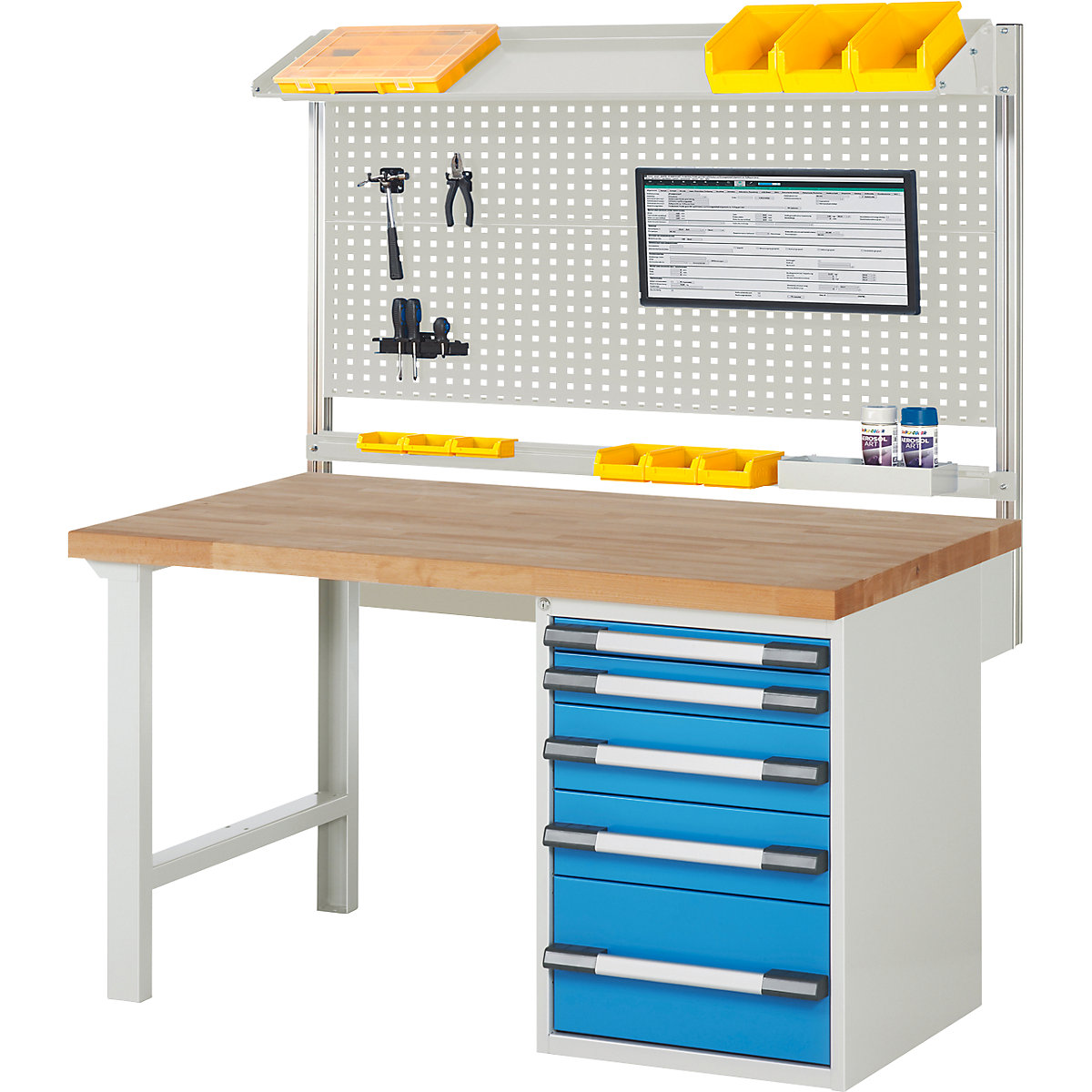 Werkbank mit Systemaufbau Serie 7000 eurokraft pro