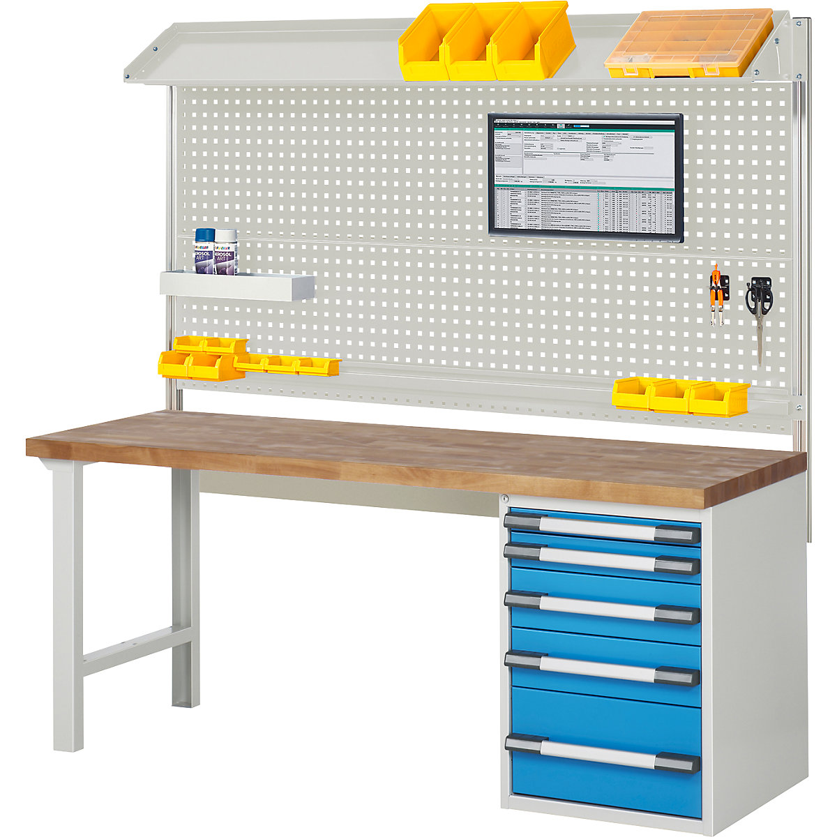 Werkbank mit Systemaufbau Serie 7000 eurokraft pro