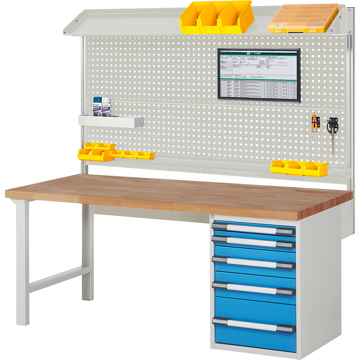 Werkbank mit Systemaufbau Serie 7000 eurokraft pro