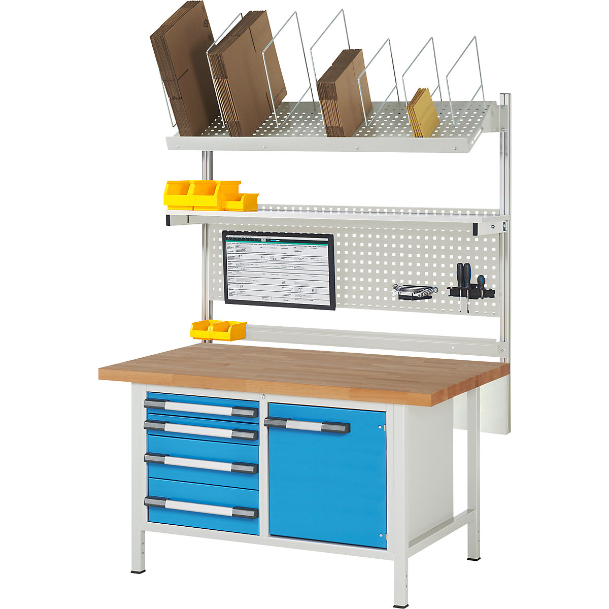 Workbench with Series 8000 modular system - eurokraft pro