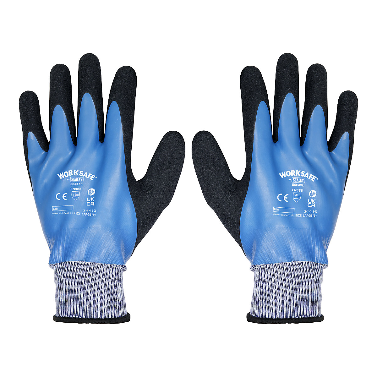 Worksafe® Waterproof Latex Gloves (Product illustration 2)-1