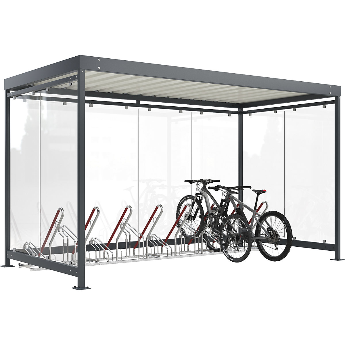 Zadaszenie model Köln ze stojakami rowerowymi typu 2500 XBF &ndash; WSM