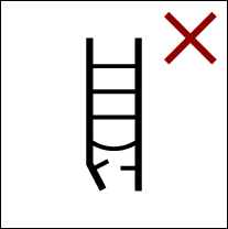 Les pictogrammes relatifs aux escabeaux et échelles wt$