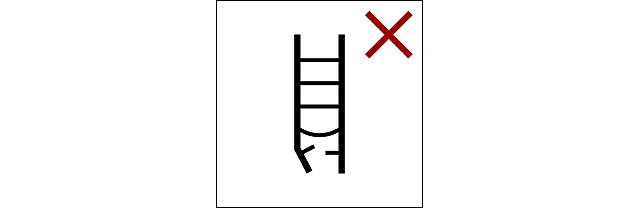Verklaring van de pictogrammen voor ladders wt$
