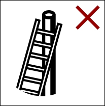 Verklaring van de pictogrammen voor ladders wt$