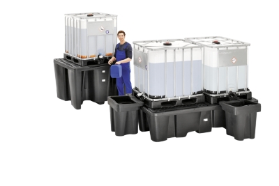 Leichte PE-Auffangwanne für IBCs zur Gefahrstofflagerung