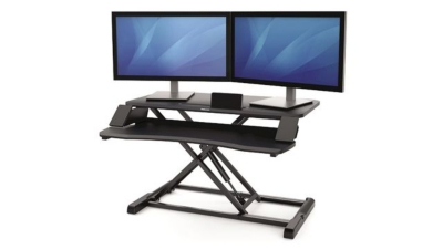 Adjustable height desktop riser at BiGDUG