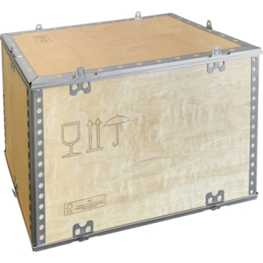 Cassa in legno pieghevole standard, con coperchio, dimensioni esterne lungh. x largh. x alt. 600 x 400 x 400 mm, a partire da 5 pz.