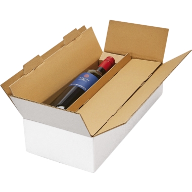 ratioform Scatola per bottiglie di vino, bianco, per 2 bottiglie, a partire da 50 pz.