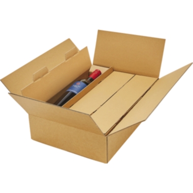 ratioform Scatola per bottiglie di vino, marrone, per 3 bottiglie, a partire da 80 pz.