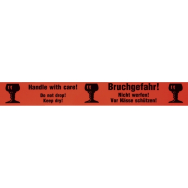 ratioform Nastro adesivo segnaletico in PP, stampa ''Bruchgefahr!/Handle with care!'', conf. da 36 pz., larghezza nastro 50 mm, a partire da 10 conf.