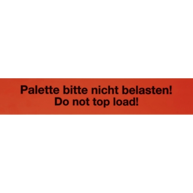 ratioform Nastro adesivo segnaletico in PVC, stampa Pallet, please do not burden!, larghezza nastro 75 mm, conf. da 3 pz., a partire da 10 conf.