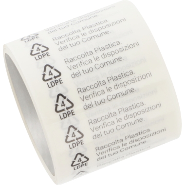 ratioform Etichette, per l'etichettatura obbligatoria in Italia, LDPE 4, a partire da 30 pz.