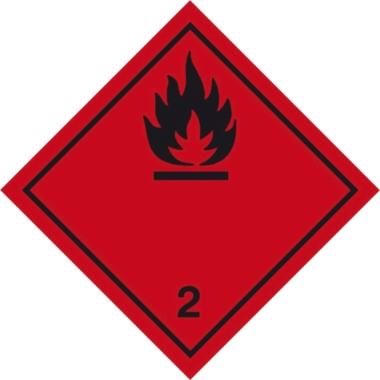 ratioform Adesivi per merci pericolose, gas infiammabili (pericolo di classe 2), senza testo, conf. da 500 pz., rosso, a partire da 20 conf. 2