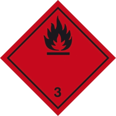 ratioform Adesivi per merci pericolose, sostanze liquide infiammabili (pericolo di classe 3), senza testo, conf. da 500 pz., rosso, a partire da 20 conf. 2