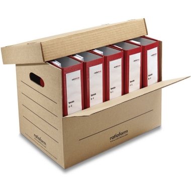 ratioform Cartone per raccoglitori, per 3 – 8 raccoglitori larghi, con coperchio, dimensioni interne 430 x 300 x 320 mm, a partire da 100 pz.