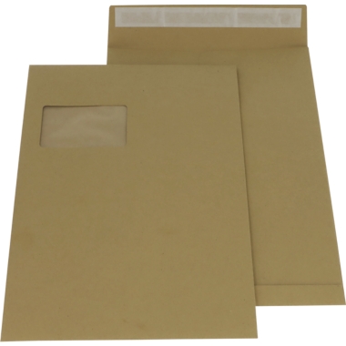 Busta per UNI A4, formato UNI C4, con finestra, soffietto laterale 20 mm, conf. da 100 pz., a partire da 10 conf.