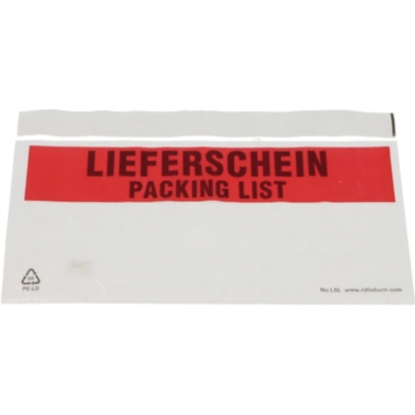 ratioform Buste portadocumenti Premium light, stampa Packing list, conf. da 250 pz., UNI lungo, a partire da 10 conf.